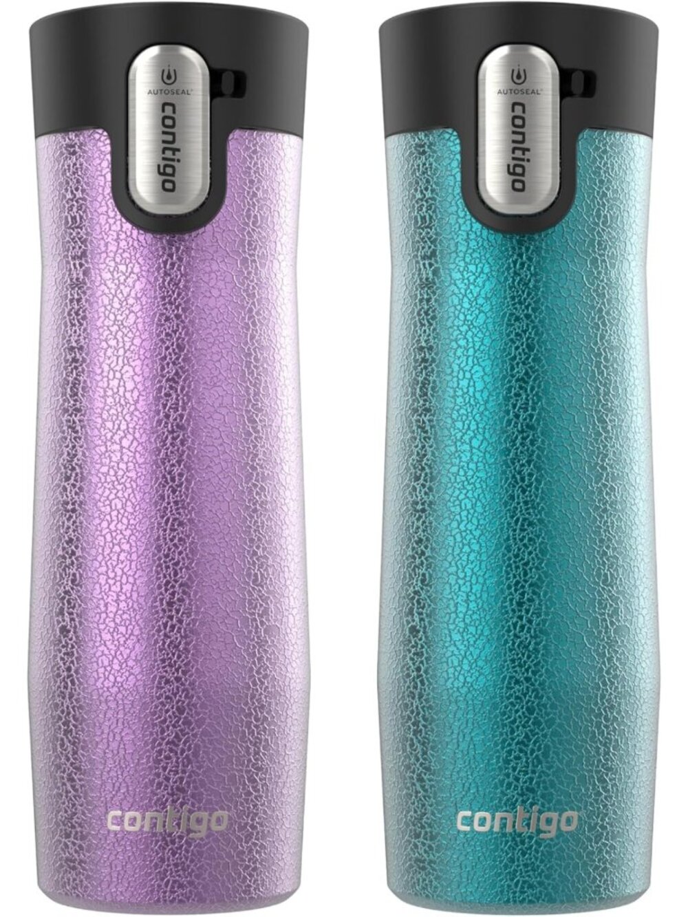 Insulated Stainless Steel Travel Mug Set, 20 oz, Easy-Clean Lid, 2-Pack